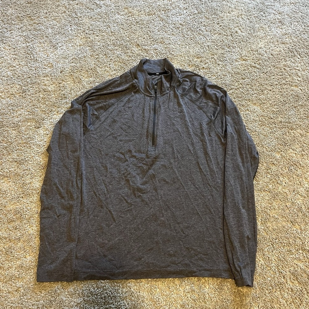 Rhone‎ Shirt Men's Medium Gray Quarter Zip Golf Pullover Stretch Athleisure